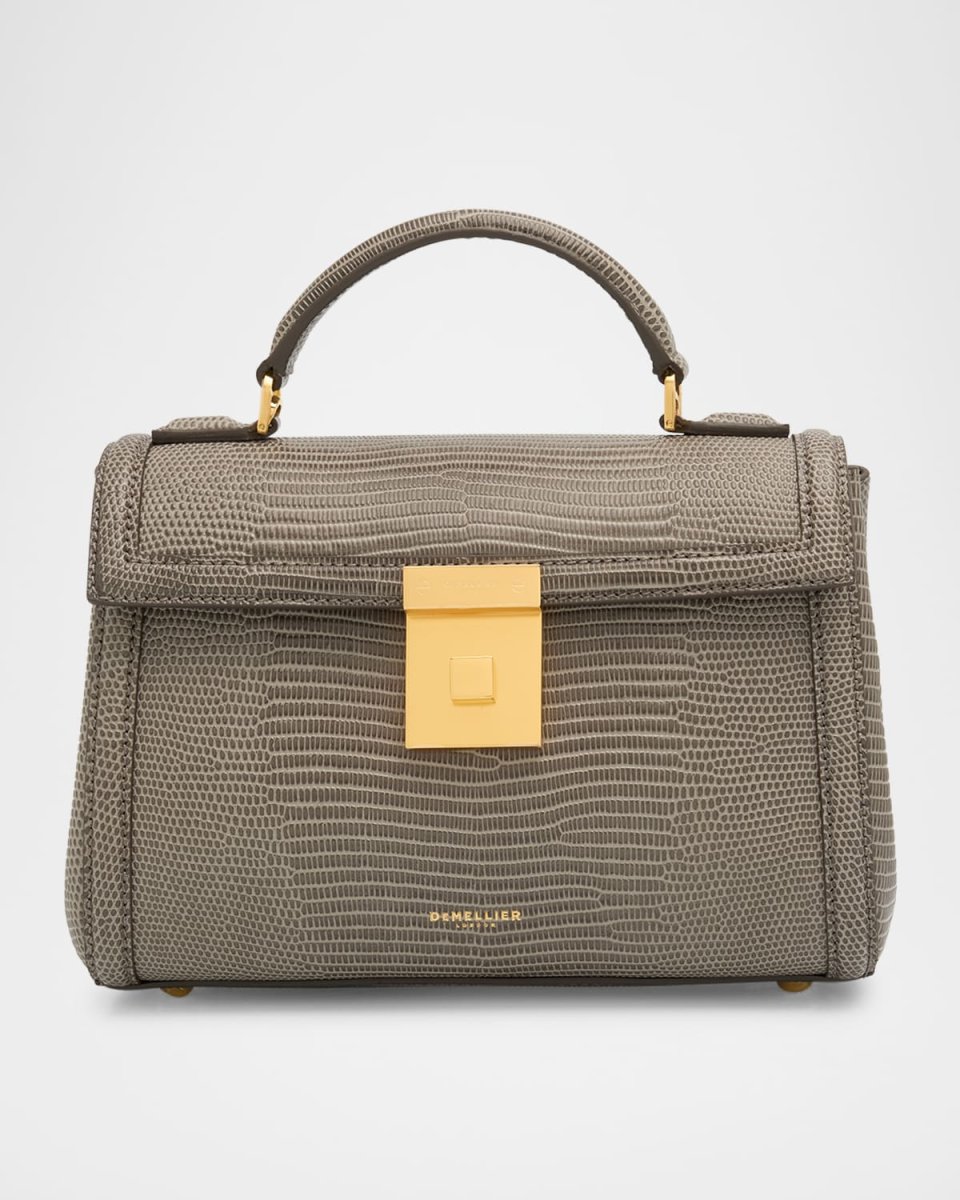 The Paris Lizard-Embossed Leather Top-Handle Bag